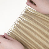 Light Blonde Highlights (16/22A) Feather Weft Hair Extension (50g-60g)_100% Remy Human Hair.