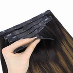 Natural Black Balayage (1B/6/1B) Seamless Clip-Ins (130g) [Clearance]_100% Remy Human Hair.
