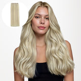 Ash Blonde Highlights (17A/60A) Thick Sew-In Weft Hair Extensions (120g-160g)_100% Remy Human Hair.