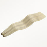 Ash Blonde Highlights (17A/60A) Thick Sew-In Weft Hair Extensions (120g-160g)_100% Remy Human Hair.