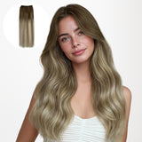 Bleach Blonde Balayage (3/8/613) Thick Sew-In Weft Hair Extensions (120g-160g)_100% Remy Human Hair.