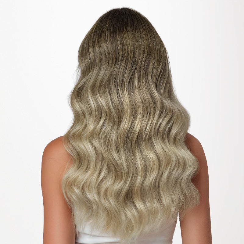 Bleach Blonde Balayage (3/8/613) Thick Sew-In Weft Hair Extensions (120g-160g)_100% Remy Human Hair.