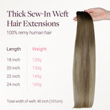 Bleach Blonde Balayage (3/8/613) Thick Sew-In Weft Hair Extensions (120g-160g)_100% Remy Human Hair.