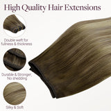 Bleach Blonde Balayage (3/8/613) Thick Sew-In Weft Hair Extensions (120g-160g)_100% Remy Human Hair.