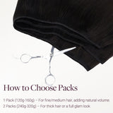 Dark Brown (2) Thick Sew-In Weft Hair Extensions (120g-160g)_100% Remy Human Hair.