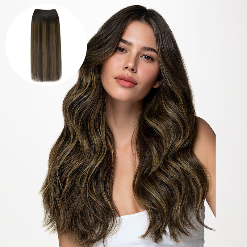 Dark Brown Balayage (2/6/2) Thick Sew-In Weft Hair Extensions (120g-160g)_100% Remy Human Hair.