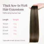 Dark Brown Balayage (2/6/2) Thick Sew-In Weft Hair Extensions (120g-160g)_100% Remy Human Hair.