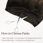Dark Brown Balayage (2/6/2) Thick Sew-In Weft Hair Extensions (120g-160g)_100% Remy Human Hair.