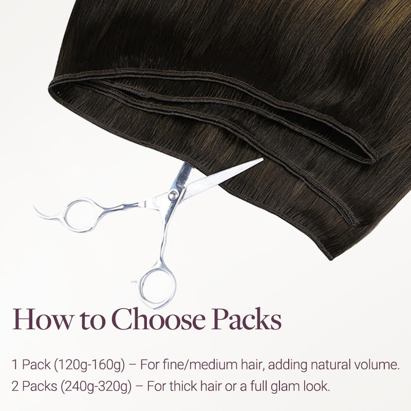 Dark Brown Balayage (2/6/2) Thick Sew-In Weft Hair Extensions (120g-160g)_100% Remy Human Hair.