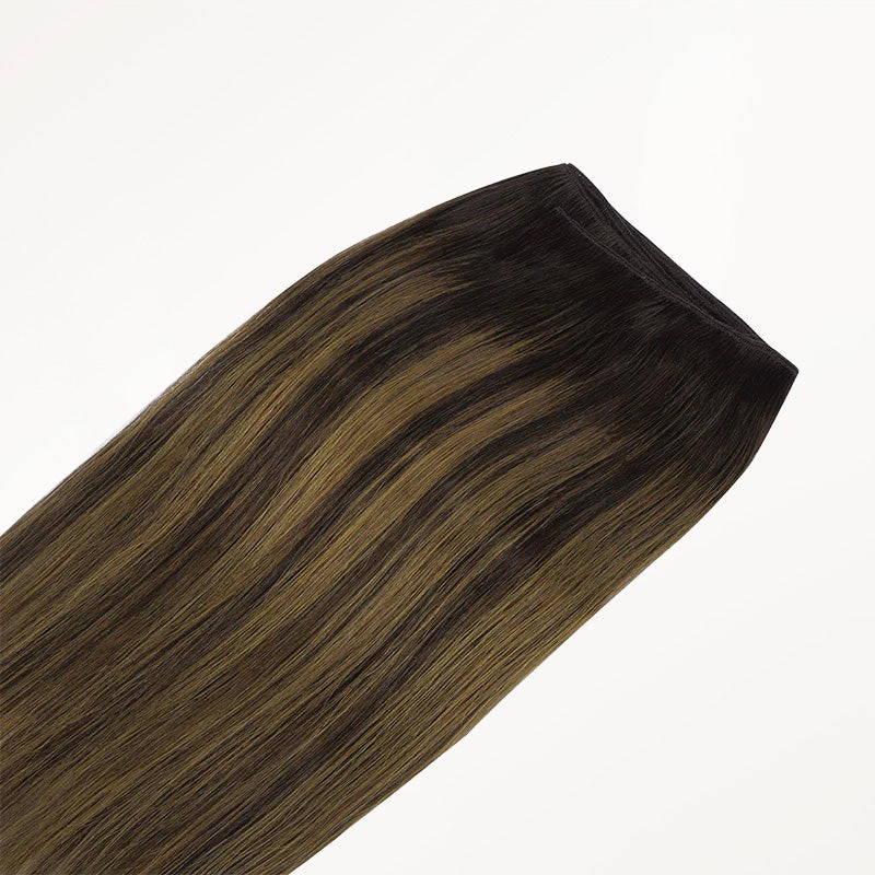 Dark Brown Balayage (2/6/2) Thick Sew-In Weft Hair Extensions (120g-160g)_100% Remy Human Hair.