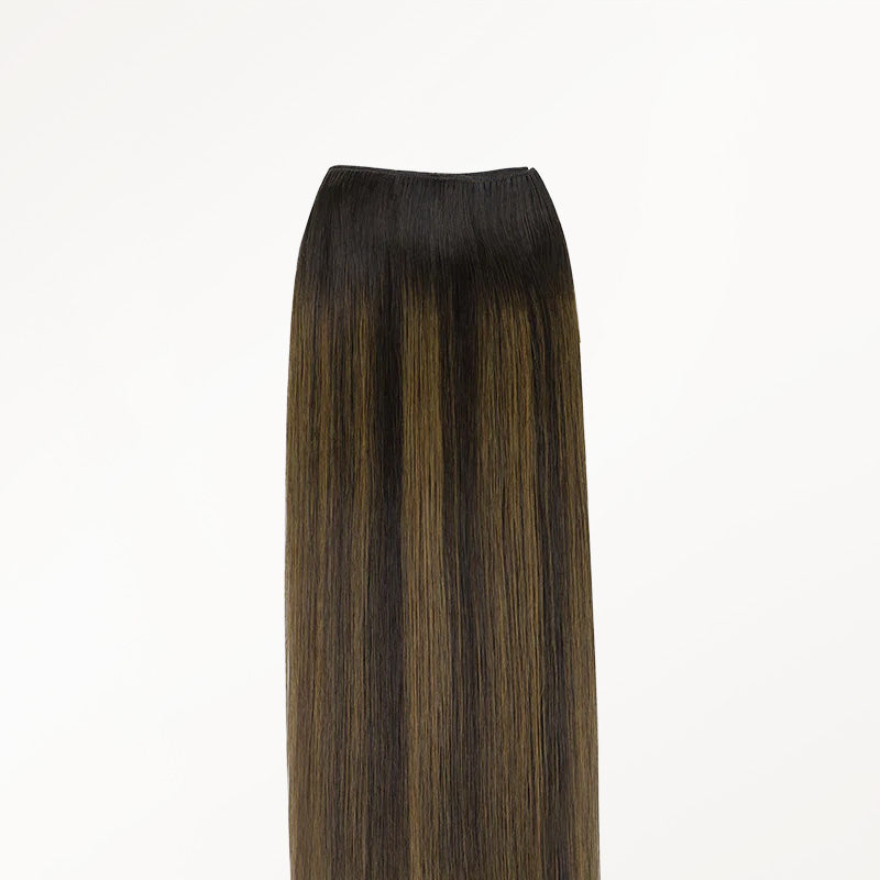 Dark Brown Balayage (2/6/2) Thick Sew-In Weft Hair Extensions (120g-160g)_100% Remy Human Hair.