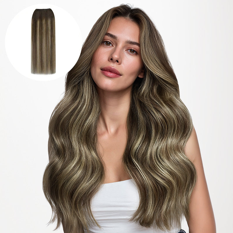 Honey Blonde Balayage (4/26/4) Thick Sew-In Weft Hair Extensions (120g-160g)_100% Remy Human Hair.
