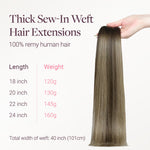 Honey Blonde Balayage (4/26/4) Thick Sew-In Weft Hair Extensions (120g-160g)_100% Remy Human Hair.