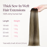 Honey Blonde Balayage (4/26/4) Thick Sew-In Weft Hair Extensions (120g-160g)_100% Remy Human Hair.