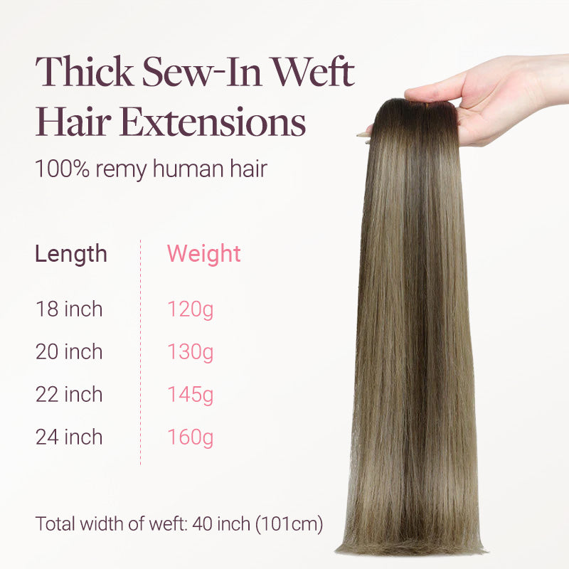 Honey Blonde Balayage (4/26/4) Thick Sew-In Weft Hair Extensions (120g-160g)_100% Remy Human Hair.