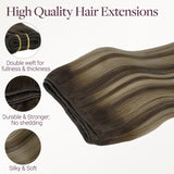 Honey Blonde Balayage (4/26/4) Thick Sew-In Weft Hair Extensions (120g-160g)_100% Remy Human Hair.