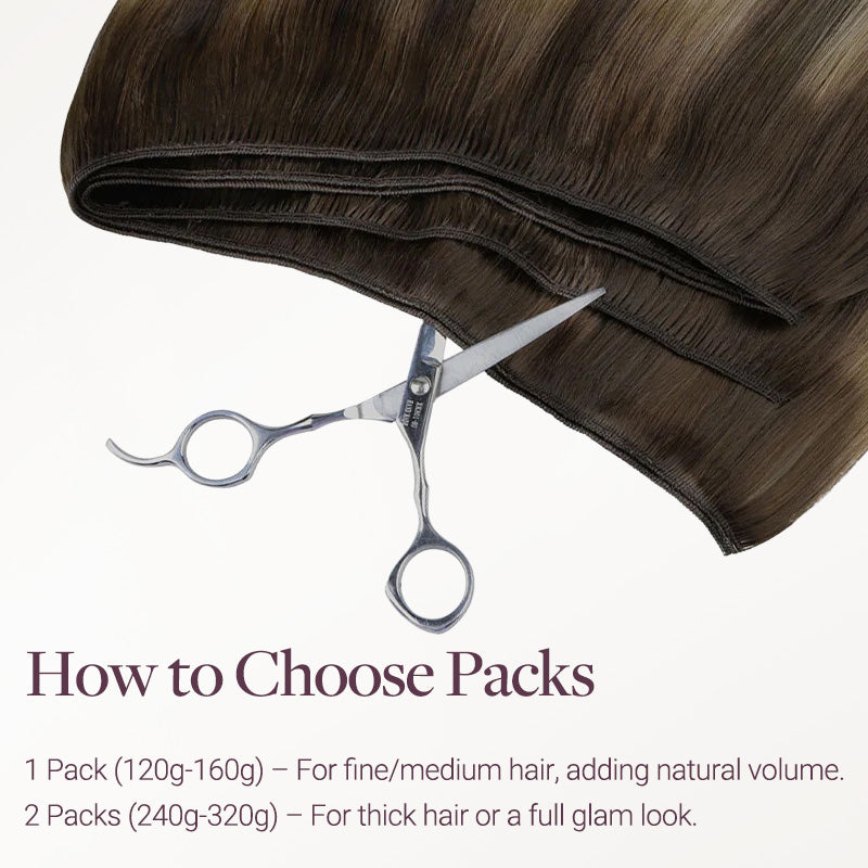 Honey Blonde Balayage (4/26/4) Thick Sew-In Weft Hair Extensions (120g-160g)_100% Remy Human Hair.