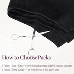 Jet Black (1) Thick Sew-In Weft Hair Extensions (120g-160g)_100% Remy Human Hair.