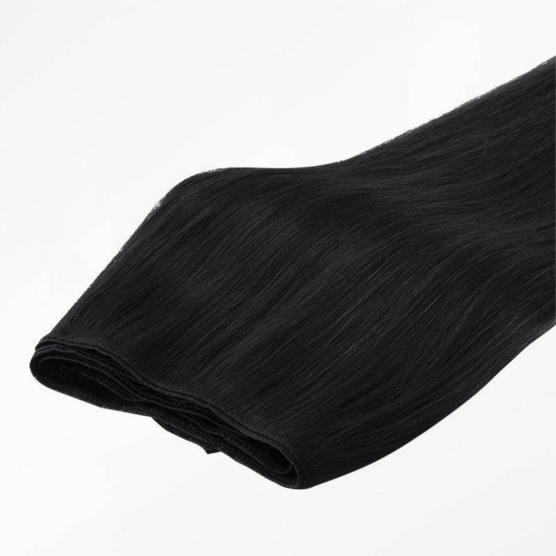 Jet Black (1) Thick Sew-In Weft Hair Extensions (120g-160g)_100% Remy Human Hair.