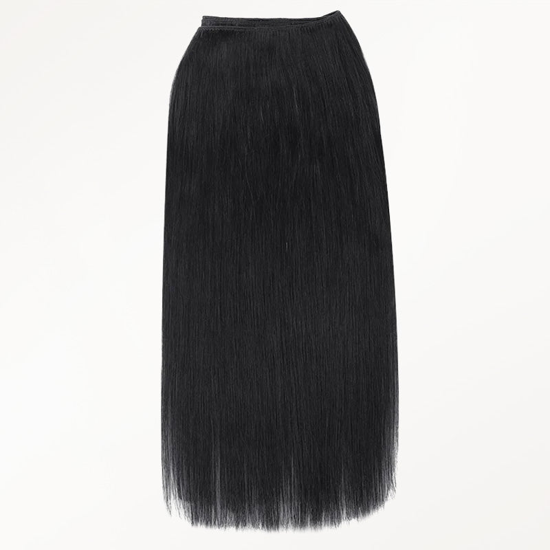 Jet Black (1) Thick Sew-In Weft Hair Extensions (120g-160g)_100% Remy Human Hair.