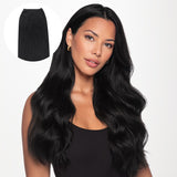 Jet Black (1) Thick Sew-In Weft Hair Extensions (120g-160g)_100% Remy Human Hair.