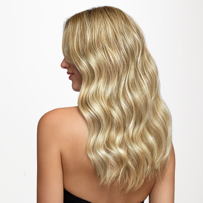 Light Blonde Highlights (16/22A) Thick Sew-In Weft Hair Extensions (120g-160g)_100% Remy Human Hair.
