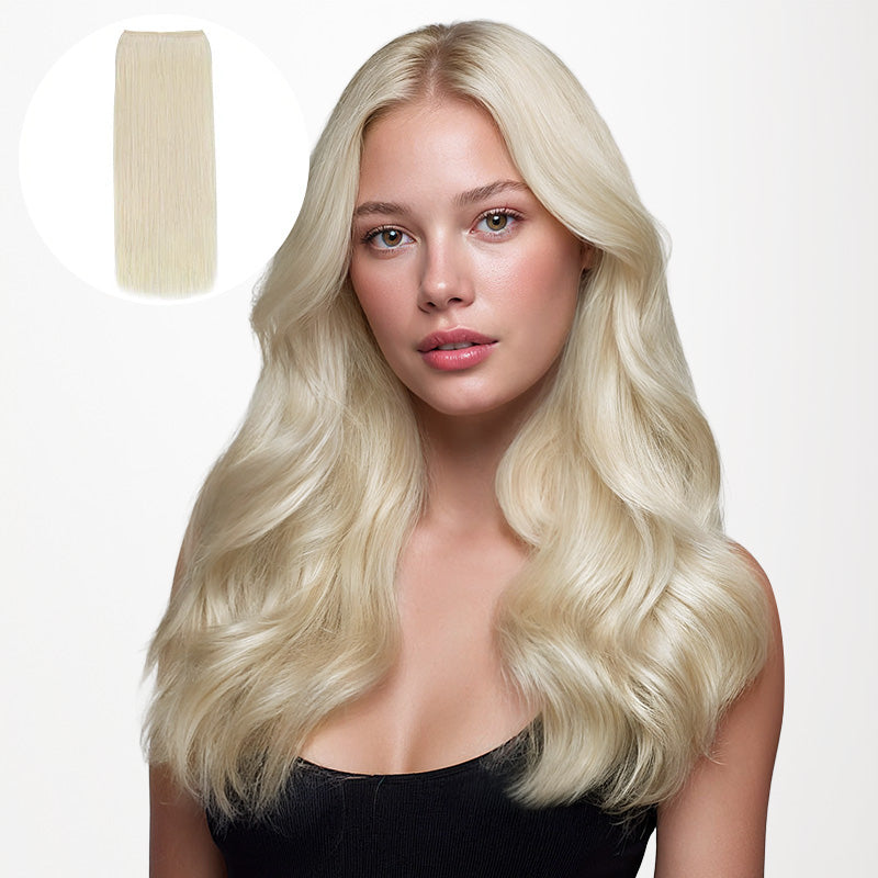 Platinum Blonde (60A) Thick Sew-In Weft Hair Extensions (120g-160g)_100% Remy Human Hair.
