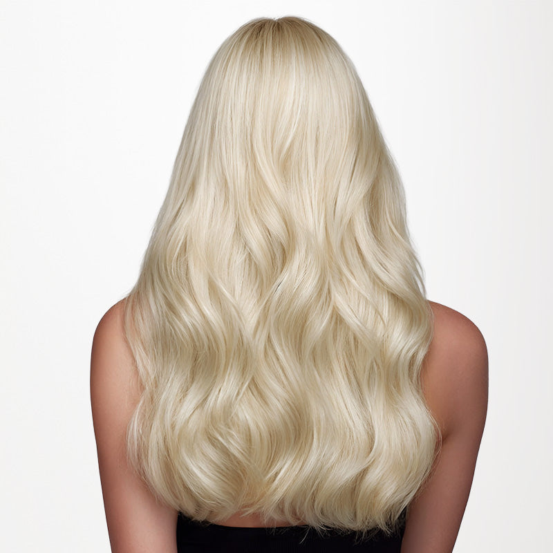 Platinum Blonde (60A) Thick Sew-In Weft Hair Extensions (120g-160g)_100% Remy Human Hair.
