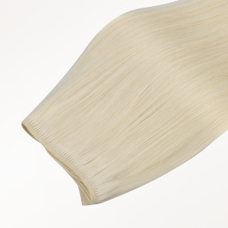 Platinum Blonde (60A) Thick Sew-In Weft Hair Extensions (120g-160g)_100% Remy Human Hair.