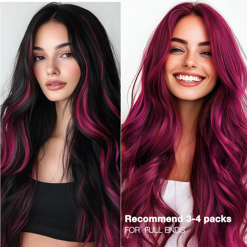 Burgundy Red Color Tape-Ins (25g-30g)_100% Remy Human Hair.