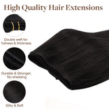 Natural Black (1B) Sew-In Weft Hair Extensions (80g-110g) – 100% Remy Human Hair by GOO GOO Hair.