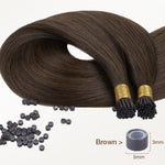 Chocolate Brown (4A) I-Tip Hair Extensions 50g_100% Remy Human Hair.