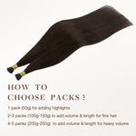 Dark Brown (2) I-Tip Hair Extensions 50g_100% Remy Human Hair.