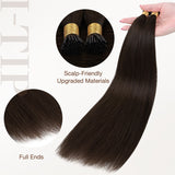 Dark Brown (2) I-Tip Hair Extensions 50g_100% Remy Human Hair.