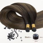 Dark Brown Balayage (2/6/2) I-Tip Hair Extensions 50g_100% Remy Human Hair.