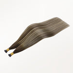 Honey Blonde Balayage (4/26/4) I-Tip Hair Extensions 50g_100% Remy Human Hair.
