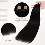 Jet Black (1) I-Tip Hair Extensions 50g_100% Remy Human Hair.