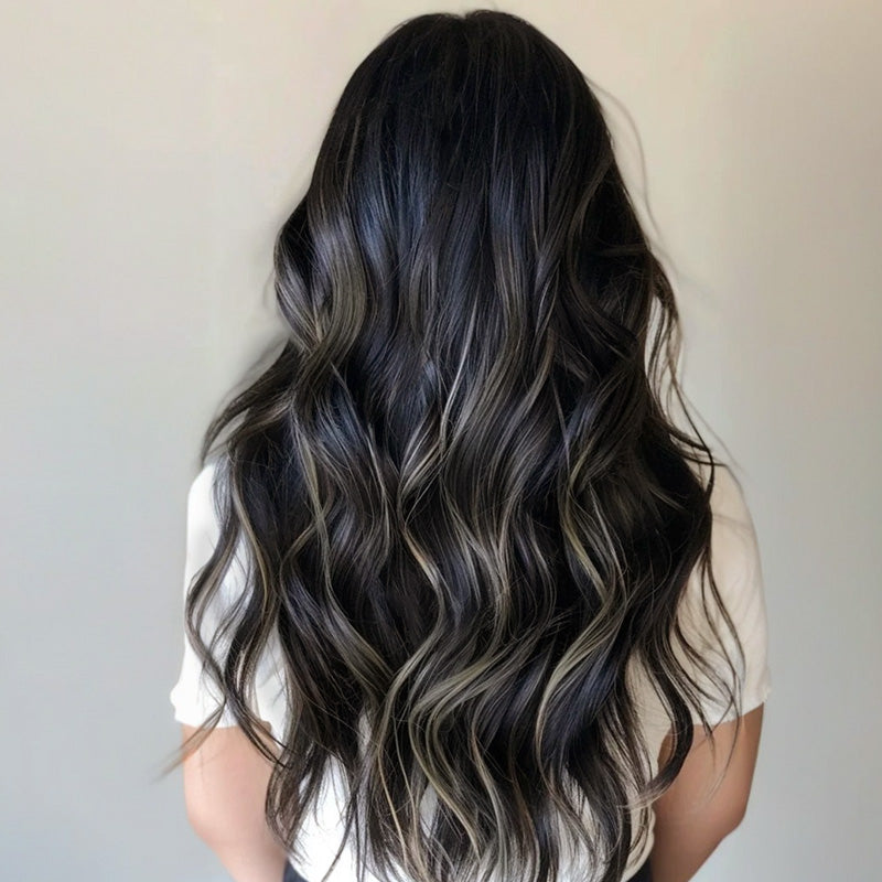 Black to Light Blonde Balayage (1B/19/1B) I-Tip Hair Extensions 50g_100% Remy Human Hair.