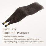Light Brown (2A) I-Tip Hair Extensions 50g_100% Remy Human Hair.