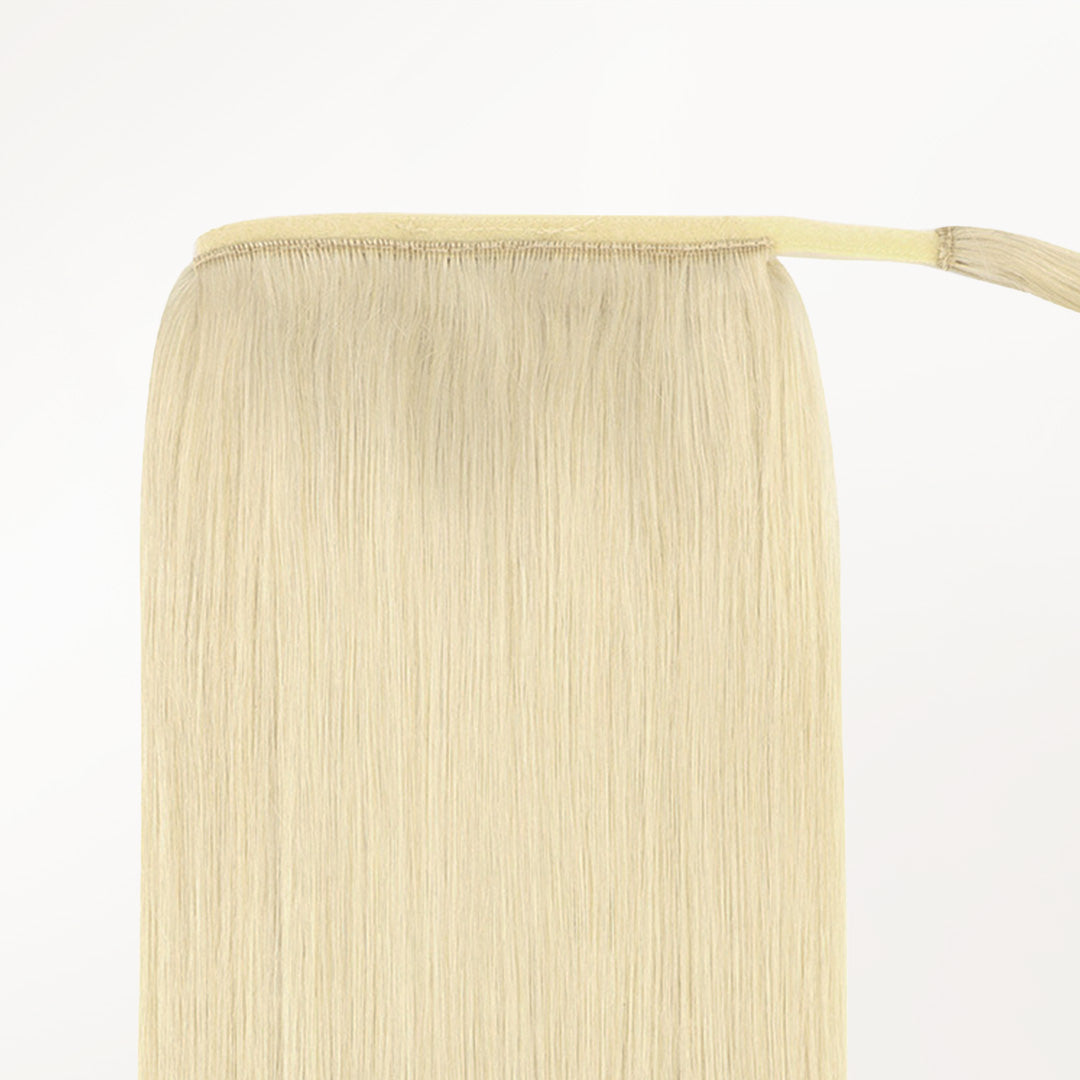 Bleach Blonde (613) Ponytail (75g-90g)-100% Remy Human Hair.