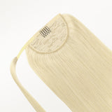 Bleach Blonde (613) Ponytail (75g-90g)-100% Remy Human Hair.