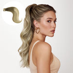 Bleach Blonde Balayage (3/8/613) Ponytail (75g-90g)-100% Remy Human Hair.