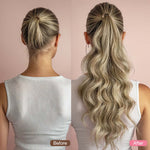 Bleach Blonde Balayage (3/8/613) Ponytail (75g-90g)-100% Remy Human Hair.
