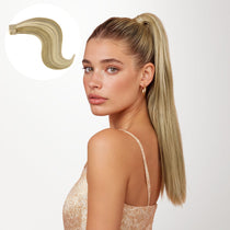 Light Blonde Highlights (16/22A) Ponytail (75g-90g)-100% Remy Human Hair.
