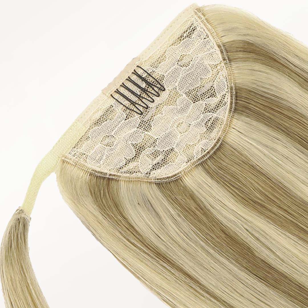 Light Blonde Highlights (16/22A) Ponytail (75g-90g)-100% Remy Human Hair.