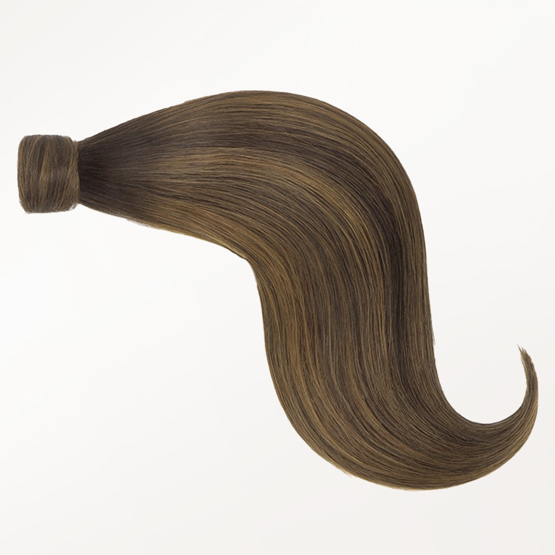 Dark Brown Balayage (2/6/2) Ponytail (75g-90g)-100% Remy Human Hair.