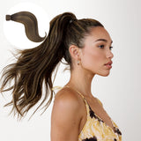 Dark Brown Balayage (2/6/2) Ponytail (75g-90g)-100% Remy Human Hair.