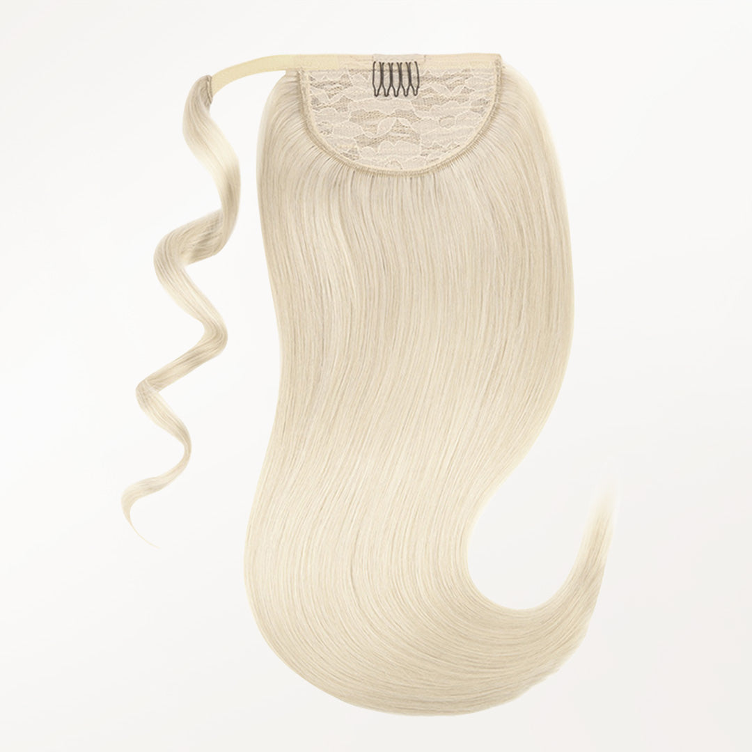 Platinum Blonde (60A) Ponytail (75g-90g)-100% Remy Human Hair.