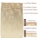 Platinum Blonde (60A) Seamless Clip-Ins 130g [Clearance]_100% Remy Human Hair.