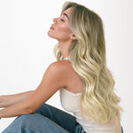 Platinum Blonde Balayage (17/22/60) Sew-In Weft Hair Extensions (80g-120g)_100% Remy Human Hair.